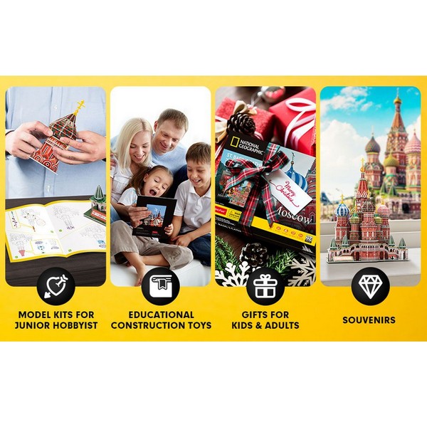 Продукт Cubic Fun Пъзел 3D National Geographic St. Basil's Cathedral (Russia) 224ч.  - 0 - BG Hlapeta